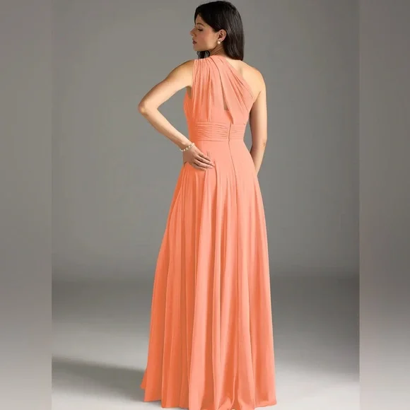 Azazie Charlize Dress in Sunset coral - Picture 2 of 4